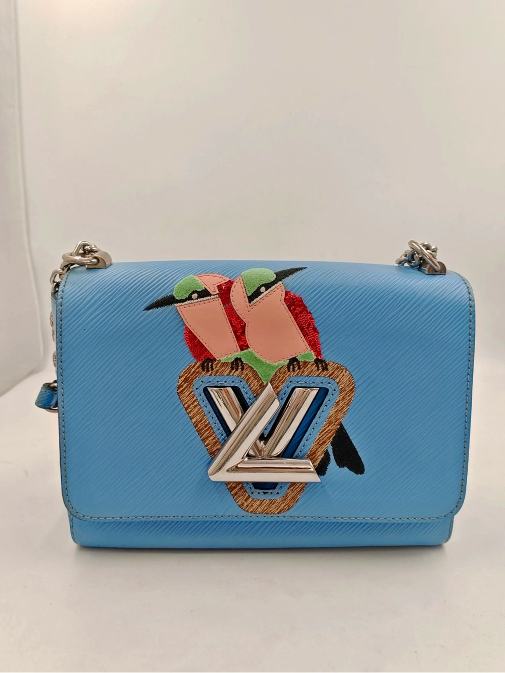 Authentic Louis Vuitton Twist MM Blue Epi Leather Limited Edition Bird Crossbody - Picture 3 of 15